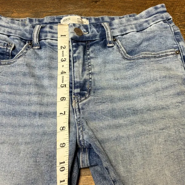 BKE Monroe Universal Upper Slim Thigh Mid Rise Skinny Jeans Women 29x32 Distress - Image 4