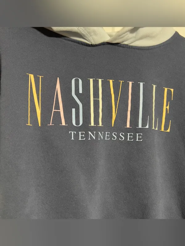 MV Sport Nashville Tennessee Colorblock Pastel Cropped Fleece Hoodie Sweatshirt - Image 5