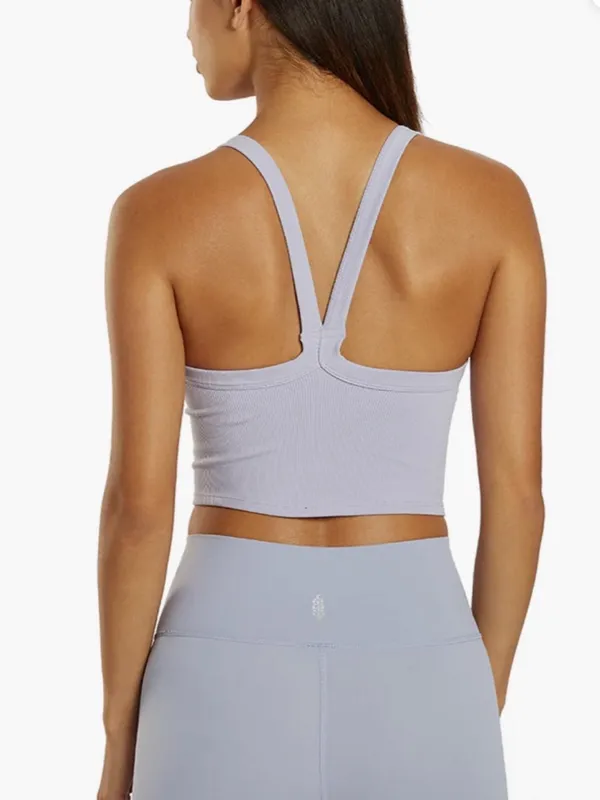 NWT FREE PEOPLE | FP Movement‎ All Clear Rib Crop Camisole Platinum Sz M - Image 7