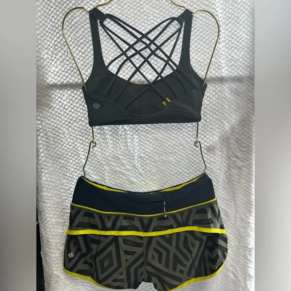 Lululemon run speed short with free to be wild bra set sz 2 - Image 2