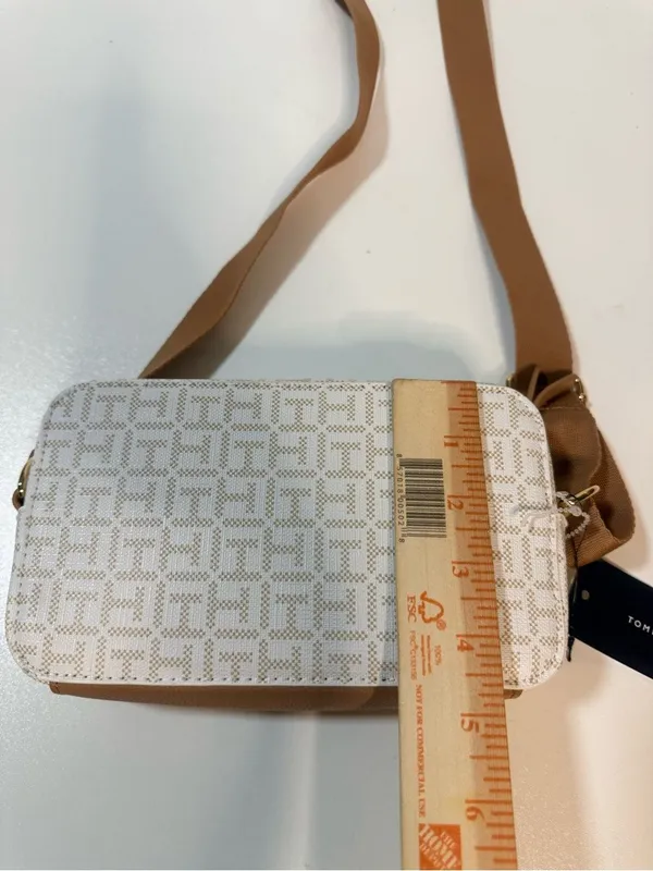 Tommy Hilfiger White Monogram Crossbody with Tricolor Stripe - Image 13
