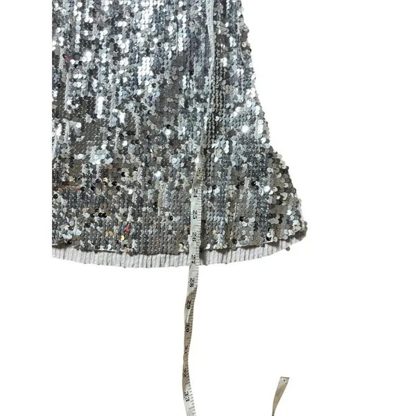 Weissman Women's Silver Leotard Silver Sequin Short Dress - Image 4