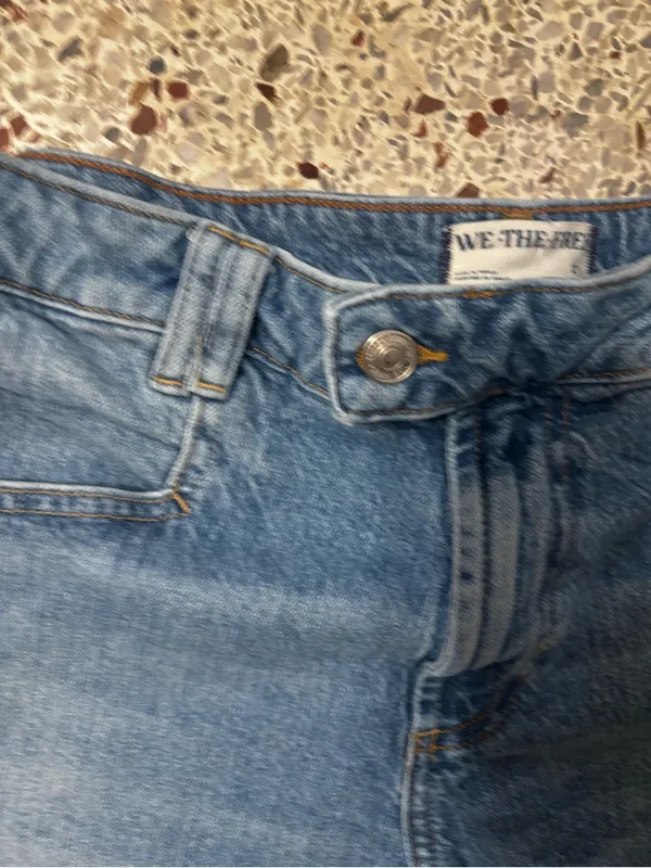 We The Free Distressed Blue Denim Cutoff Shorts - Image 2