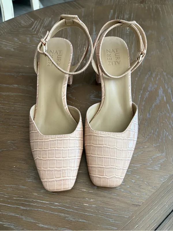 Naturalizer Blush Croc-Embossed Ankle-Strap Block Heel - Image 2