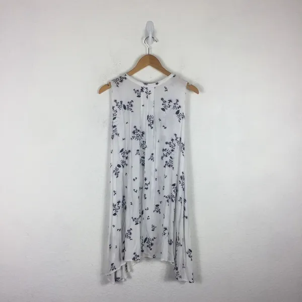 Free People Snap Out of It White Floral Swing Mini Dress Tunic Medium Boho - Image 16