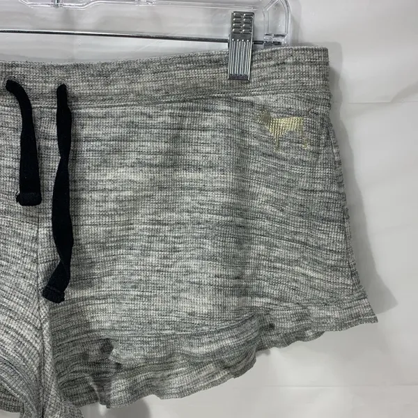 PINK Victoria’s Secret Gray White Marled Sleep Pajama Lounge Shorts Size Large - Image 2