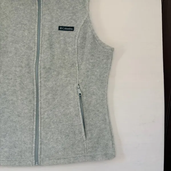 Columbia‎ Benton Springs Fleece Vest Womens Medium Grey Full Zip XL6953 - Image 5