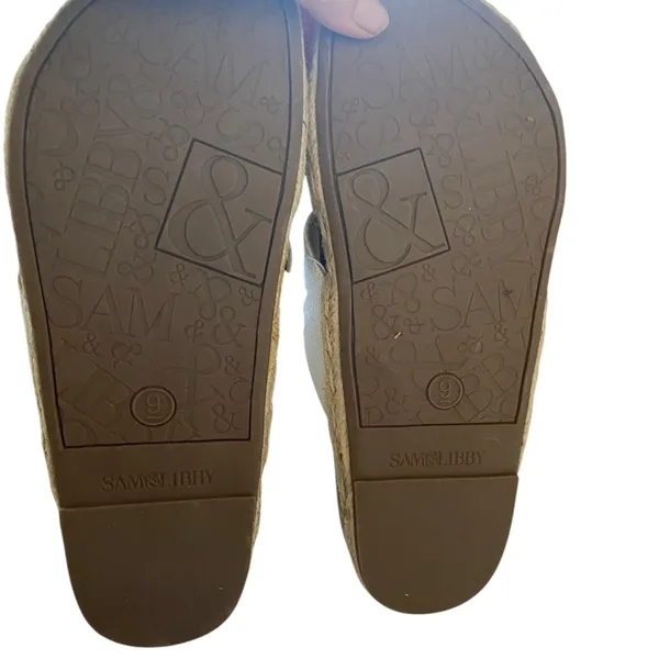 Sam & Libby white Sandals Yellow Rhinestone Coastal Birkenstock style slides - Image 7
