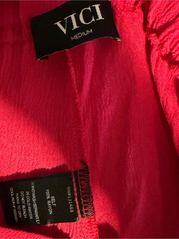 Vici M boho hot pink tie flowy pants. Excellent condition. - Image 3