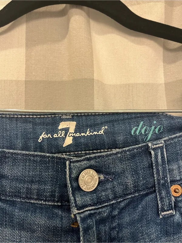 7 For All Mankind Blue Denim Bermuda Shorts - Image 2
