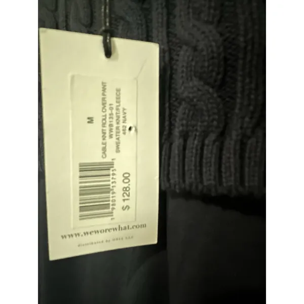 WeWoreWhat Cable Knit Rollover Pant Size L Flare leg Wide-leg design - Image 8