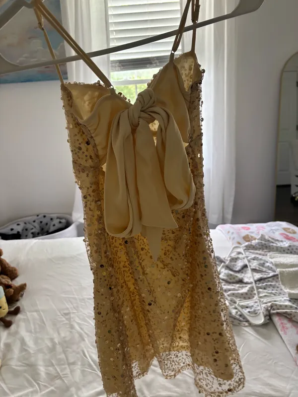 Gold Sequin Lucy in the Sky Dress - Image 2