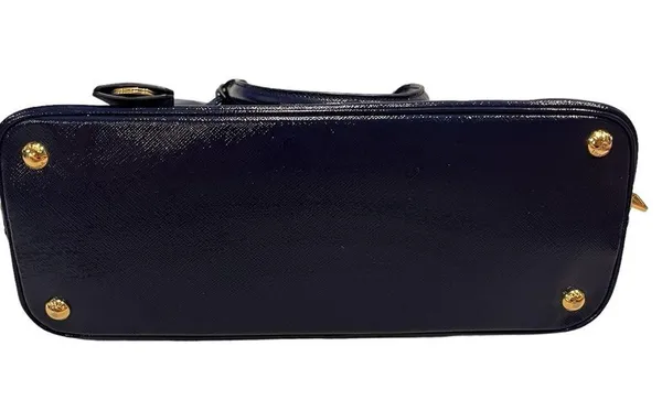 Prada Navy Blue Patent Saffiano Vernice Shoulder Bag Purse - Image 5