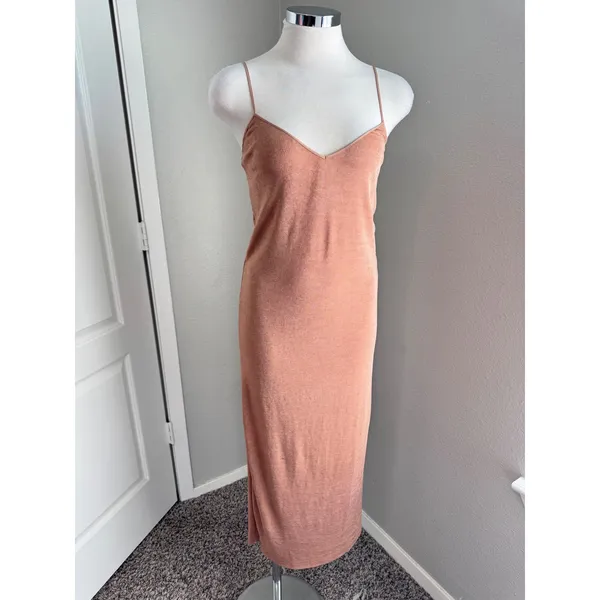 Zara Collection Mauve Slip Dress Midi‎ Bodycon Sleeveless Casual Dress Small - Image 6