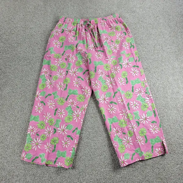 VTG Erin London Petite Pant Set Womens PS/PM Pink Green Floral Full Zip Hood - Image 5