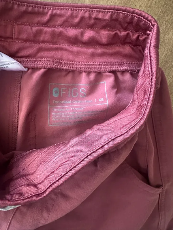 FIGS Dark Cherry Yola™ High Waisted 2.0 - Skinny Scrub Pants XS - Image 2