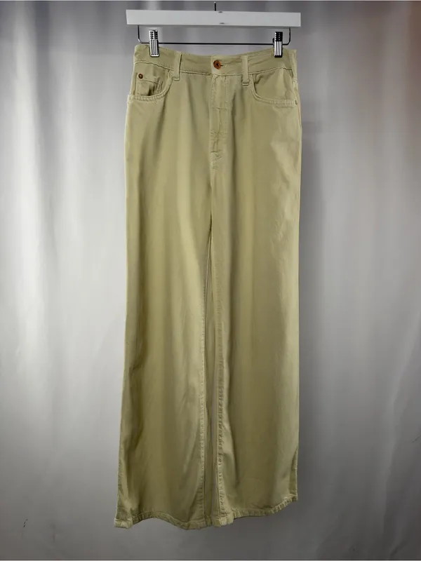 Anthropologie Pilcro Annie Wide-Leg Jeans‎ in Cream Size 25 - Image 4