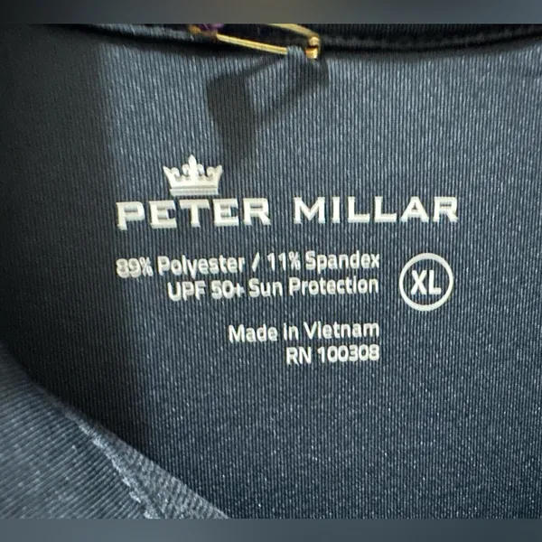 Peter Millar fitted Golf Jacket black size XL full zip NEW - Image 11