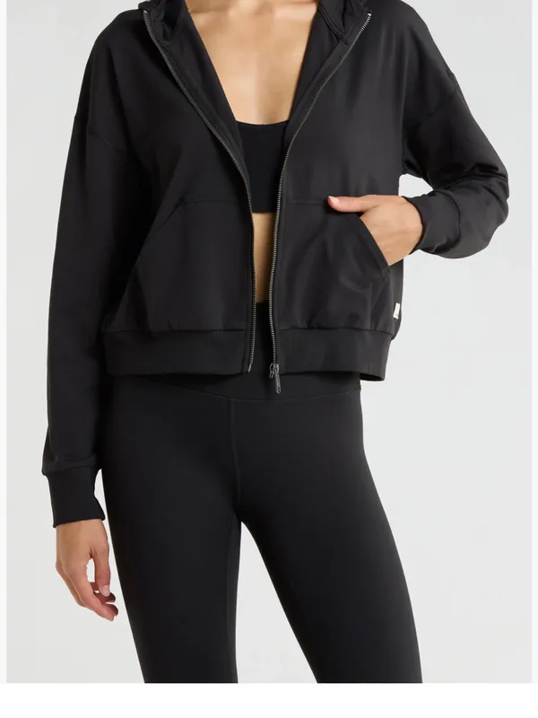 Vuori Women's Halo Modern Full Zip Hoodie Size XL Black Comfy Buttery Soft - Image 5