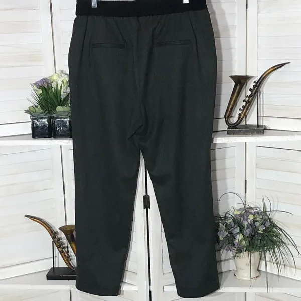 ZARA career pants gray cuffed hem relaxed barrel legs preppy academia heritage - Image 2