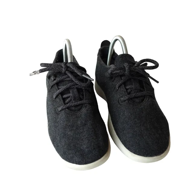 Allbirds Womens Wool Runners Lace Up Running Sneakers True Black‎ Gray Sole Sz 7 - Image 2