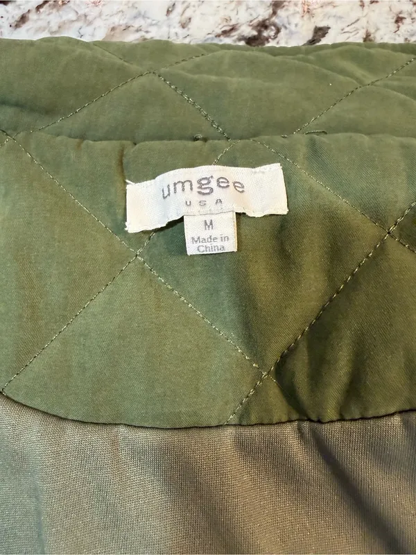 Umgee Quilted Olive Green Vest Medium - Image 4