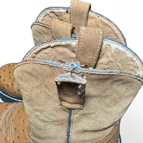 Ariat Women’s Western Work Boots Sz 6.5 Brown Ostrich Embossed Leather Lug Sole - Image 5