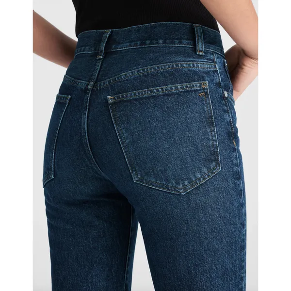 Madewell The Longline Straight Jean Mckinney Wash Dark Blue Rigid US 25 - Image 5