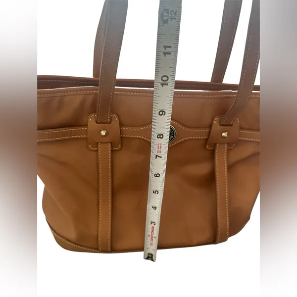 Dooney & Bourke Tan Logo Lock Tote HL640‎ Leather Purse - Image 9
