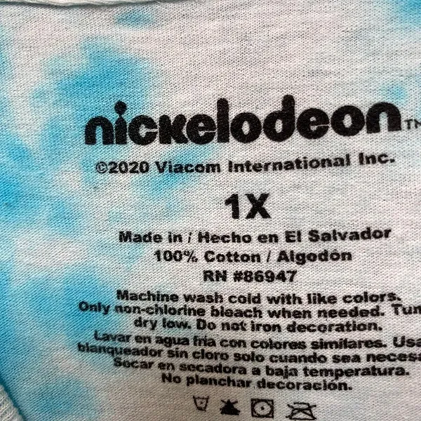 Nickelodeon Best Of Blue/white tie dye Tshirt size 1XL - Image 4