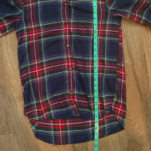 American Eagle‎ red blue Plaid button down sz Small - Image 8