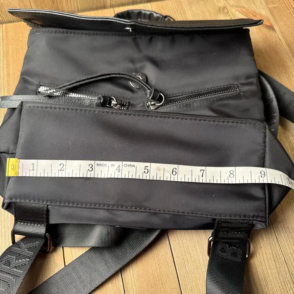 NWT‎ Botkier Trigger Small Black Nylon Faux Leather Backpack Wide Straps Pockets - Image 5