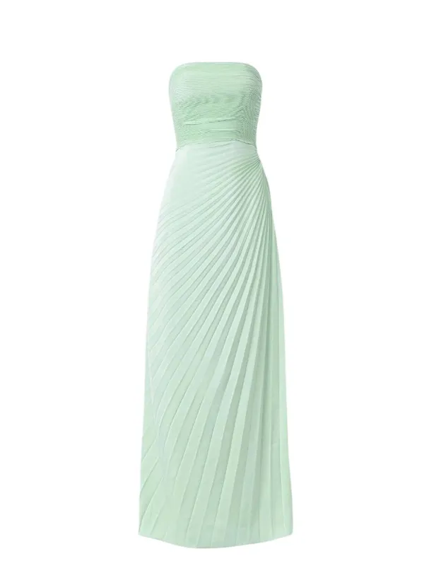 Dress The Population Kinley Pleated Strapless Gown in MInt Green Womens Maxi - Image 10