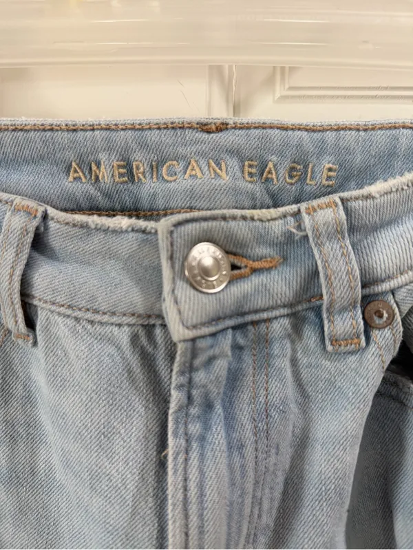 American Eagle Outfitters Light Blue Distressed Ripped Women’s Jeans Size 4 - Image 4