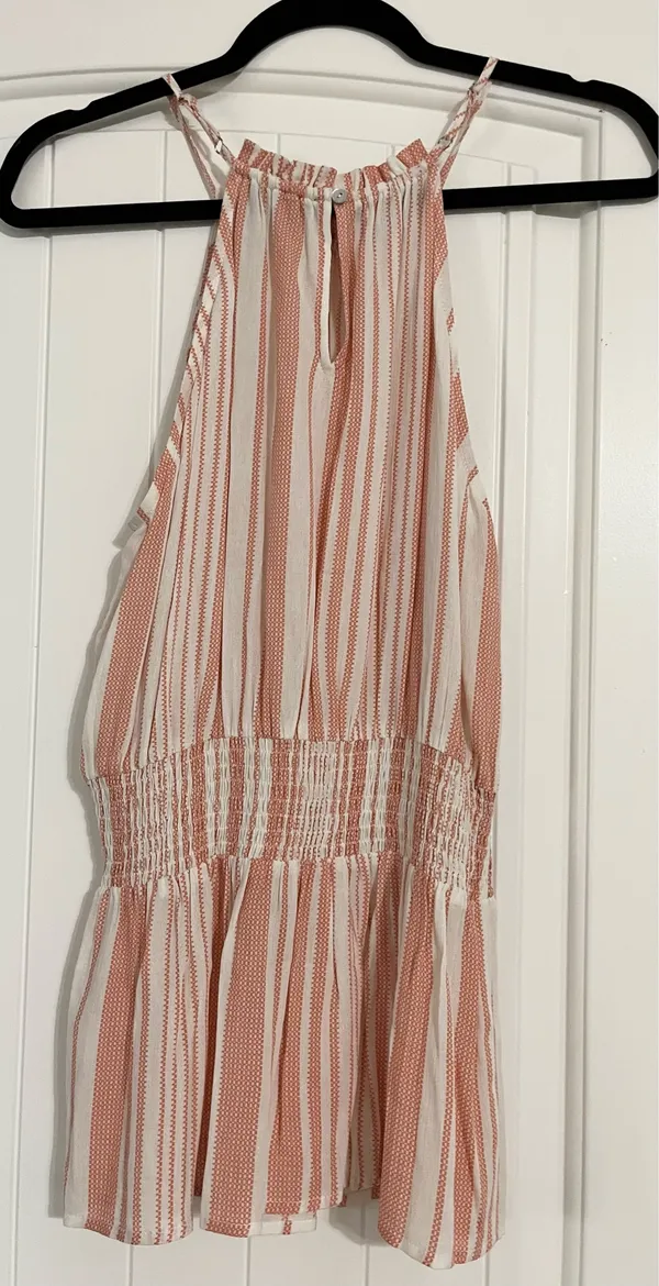 Staccato Slip on peachwhite spaghetti strap stripped elastic waist top - Image 2
