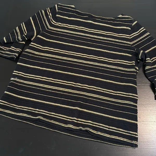 Lauren Ralph Lauren Striped Black and Gold‎ Top - Image 6
