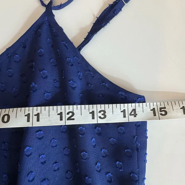 J.Crew Swiss Dot Maxi Dress Blue Spaghetti Strap Flowy Vacation Summer Size 2 - Image 9