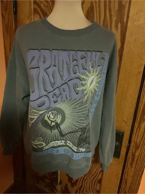 American Eagle Grateful Dead Summer Tour 76 Distressed Sweatshirt XS - Image 8