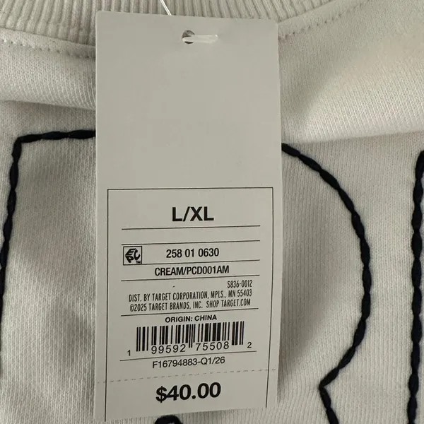 Parke x Target cream French terry cotton mockneck pullover sweatshirt NWT - Image 5