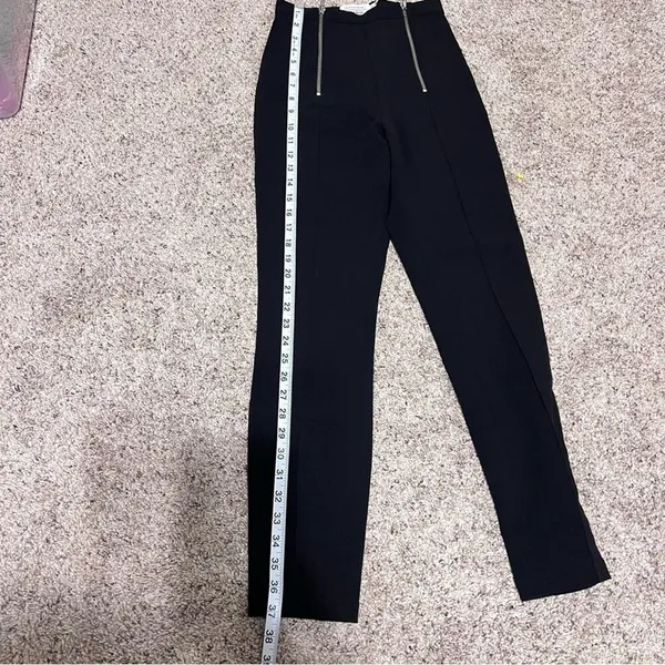 & Other‎ Stories Women's High Rise Black Pleated Double Zip Trouser Pants - Image 8