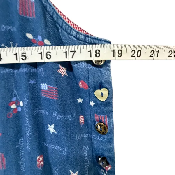 Vintage Koret‎ City Blues Petites Denim Dress Blue Novelty Patriotic Picnic Sz M - Image 8