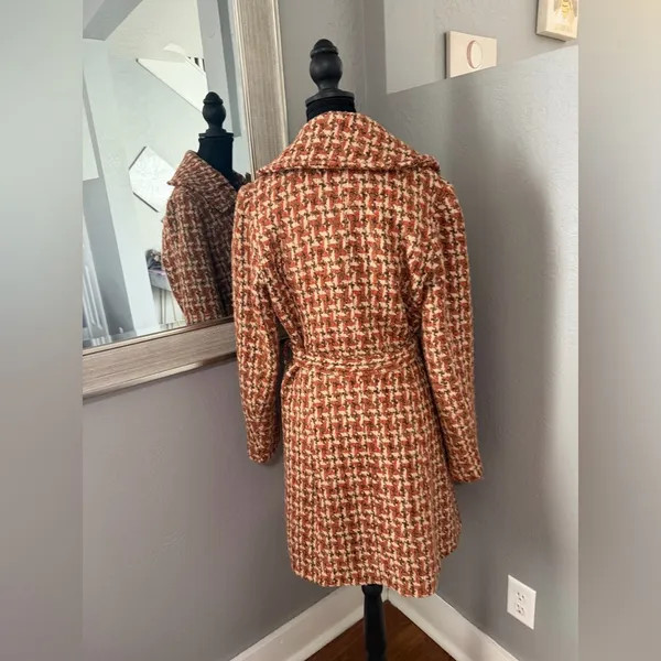 Available Houndstooth Academia Old Money Pea Coat Size Medium. - Image 5