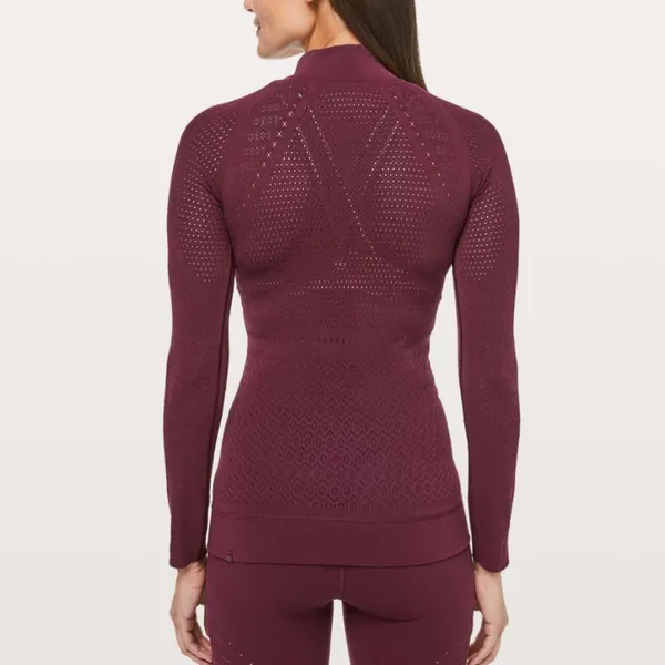 Lululemon Reveal 1/2 Zip Mindful Motion Deep Ruby - Image 3