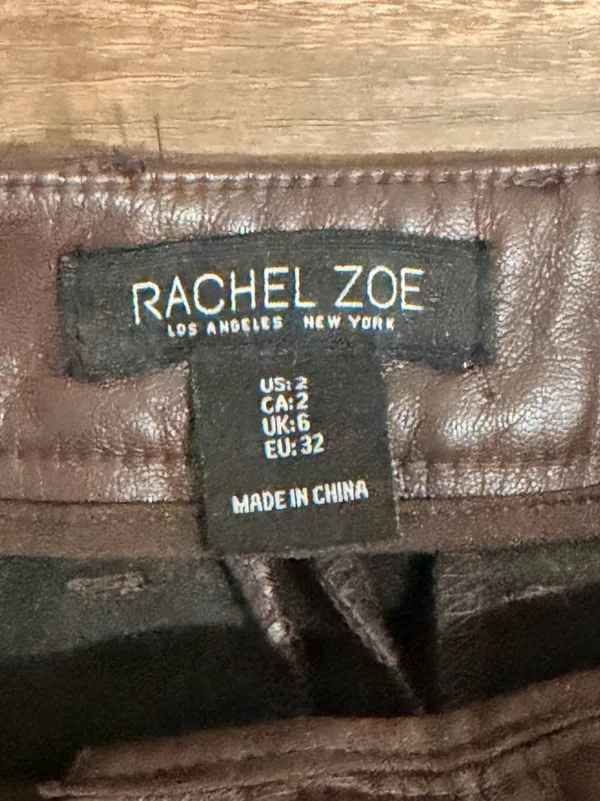 Rachel Zoe Chocolate Brown Faux Leather Pants - Image 7