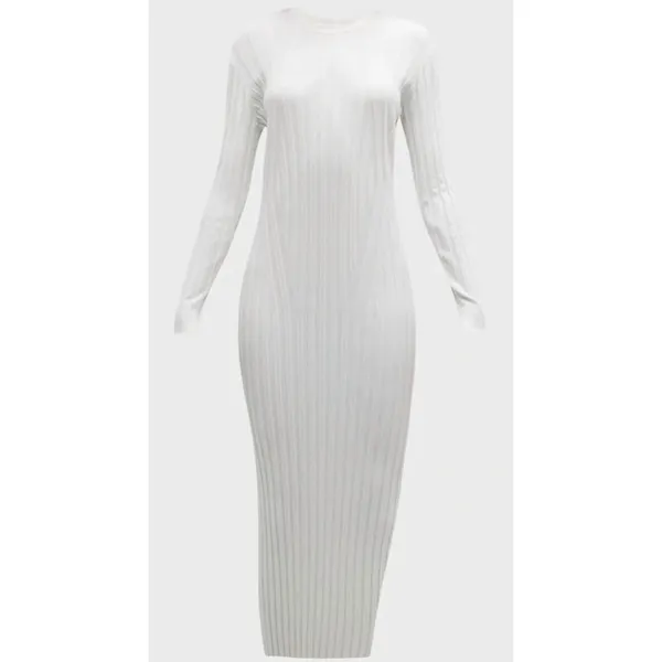FRAME Ribbed Off White Long Sleeve Midi Sweater Dress Size XXS - Image 9
