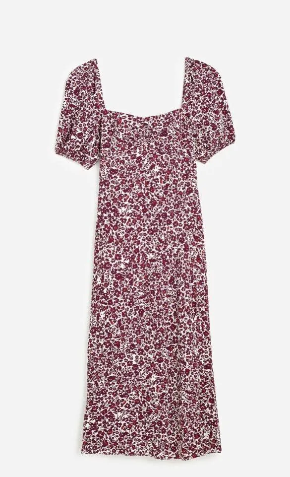 NWT Madewell Puff Sleeve Sweetheart Midi Dress in Floral 4 need left arm elastic - Image 6