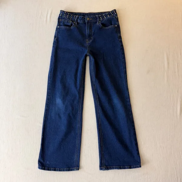 Vigoss Studded Wide Leg Jeans Womens 3/26 Blue - Image 2