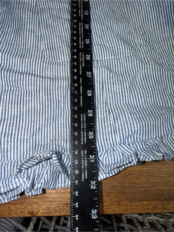 Olivaceous Becca 100% Linen Striped Shirt Dress‎ Cottagecore Preppy Coastal S - Image 8