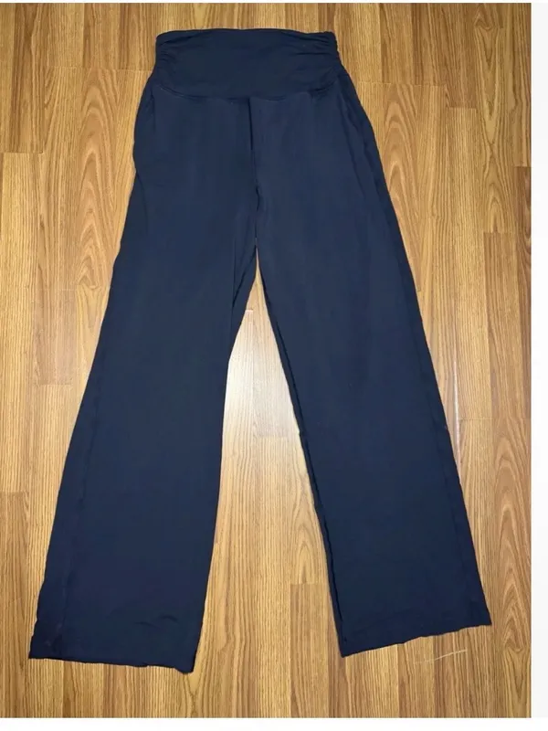 Lululemon High Rise Wide Leg Yoga Soft Athletic Lounge Pants Black 10 - Image 2