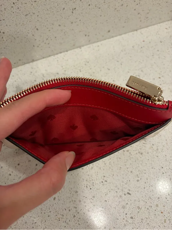 Kate Spade Women’s Wallet Sweet Heart Wallet Cardholder Pink Red Hearts EUC - Image 5